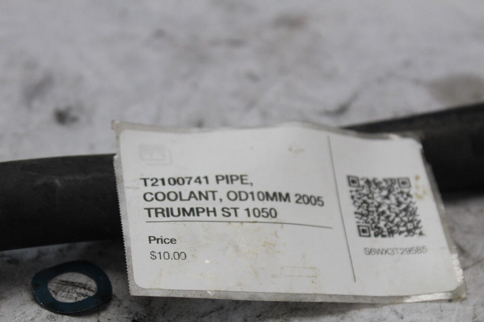 T2100741 PIPE, COOLANT, OD 10MM 2005 TRIUMPH ST 1050