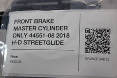 FRONT BRAKE MASTER CYLINDER ONLY 44551-08 2018 H-D STREETGLIDE