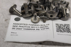 ASSORTED FAIRING BOLTS SEE PHOTOS 90111-06040-00 2007 YAMAHA R6 YZFR6