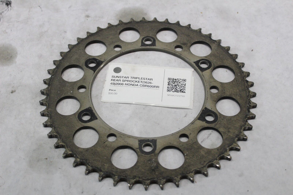 SUNSTAR TRIPLESTAR REAR SPROCKET (3626-49) 2006 HONDA CBR600RR