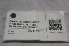 RADIATOR SCREEN BOLT 4PCS 92009-1261 1986 KAWASAKI CONCOURS ZG1000