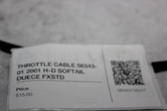 THROTTLE CABLE 56343-01 2001 H-D SOFTAIL DUECE FXSTD