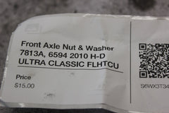 Front Axle Nut & Washer 7813A, 6594 2010 H-D ULTRA CLASSIC FLHTCU