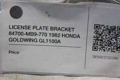 LICENSE PLATE BRACKET 84700-MB9-770 1982 HONDA GOLDWING GL1100A
