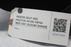 RIDERS SEAT SEE PHOTOS 45100-19F50-W05 2001 SUZUKI SV650S