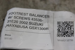 FOOTREST BALANCER W/ SCREWS 43536-31E20 2002 SUZUKI HAYABUSA GSX1300R