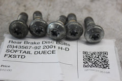 Rear Brake Disc Bolts (5) 43567-92 2001 H-D SOFTAIL DUECE FXSTD