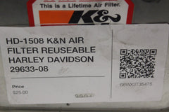 HD-1508 K&N AIR FILTER REUSEABLE HARLEY DAVIDSON 29633-08