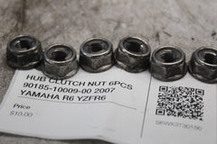 HUB CLUTCH NUT 6PCS 90185-10009-00 2007 YAMAHA R6 YZFR6