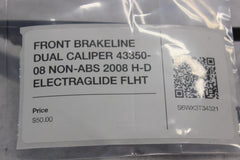 FRONT BRAKELINE DUAL CALIPER 43350-08 NON-ABS 2008 H-D ELECTRAGLIDE FLHT