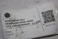 REAR BRAKE M.C RESERVOIR HOSE 43059-1374 1986 KAWASAKI ZG1000
