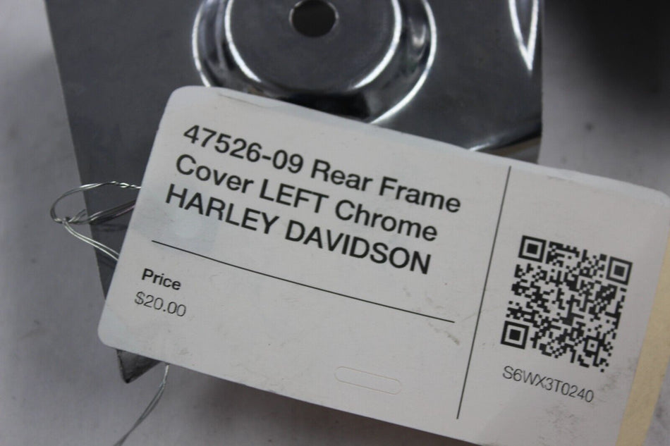 47526-09 Rear Frame Cover LEFT Chrome HARLEY DAVIDSON