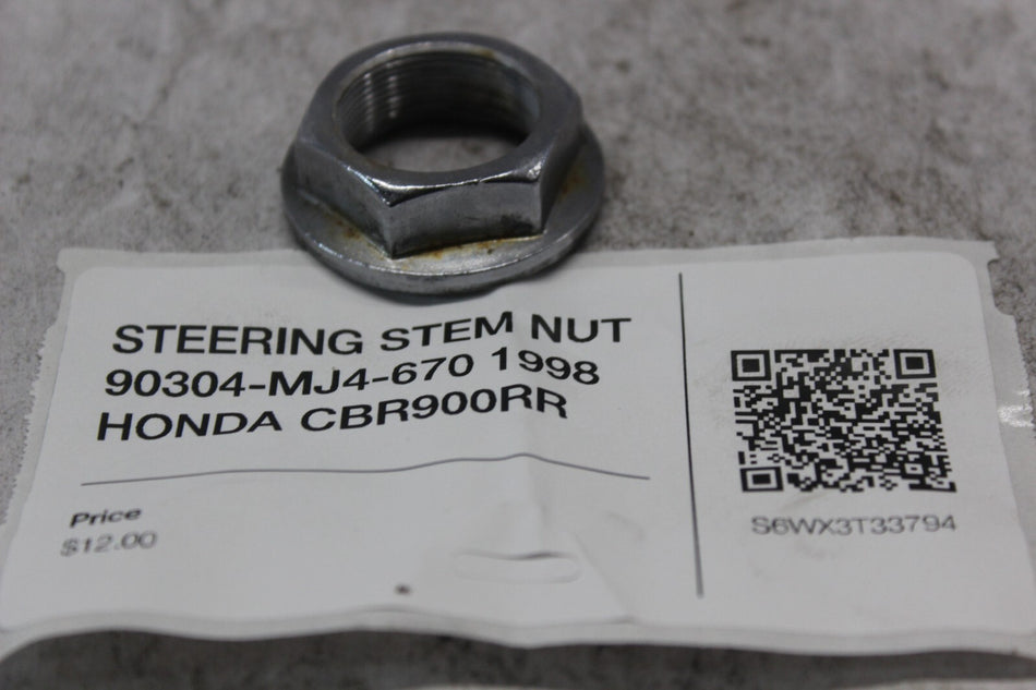 STEERING STEM NUT 90304-MJ4-670 1998 HONDA CBR900RR