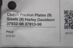 Clutch Friction Plates (9) Steels (8) Harley Davidson 37932-98 37913-98