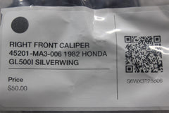 RIGHT FRONT CALIPER 45201-MA3-006 1982 HONDA GL500I SILVERWING