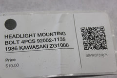 HEADLIGHT MOUNTING BOLT 4PCS 92002-1135 1986 KAWASAKI ZG1000