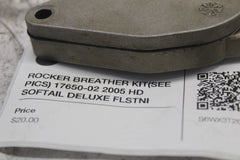ROCKER BREATHER KIT (SEE PICS) 17650-02 2005 HD SOFTAIL DELUXE FLSTNI