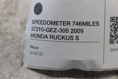 SPEEDOMETER 746MILES 37210-GEZ-305 2009 HONDA RUCKUS S