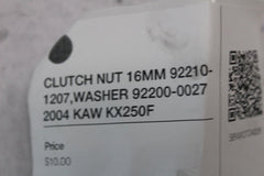 CLUTCH NUT 16MM 92210-1207, WASHER 92200-0027 2004 KAW KX250F