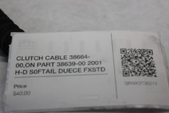 CLUTCH CABLE 38664-00,ON PART 38639-00 2001 H-D S0FTAIL DUECE FXSTD