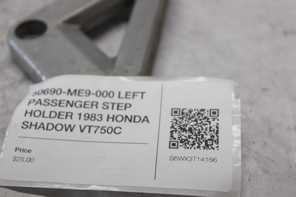 50690-ME9-000 LEFT PASSENGER STEP HOLDER 1983 HONDA SHADOW VT750C