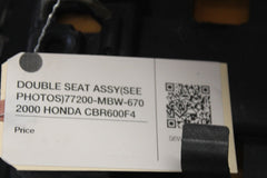 DOUBLE SEAT ASSY (SEE PHOTOS) 77200-MBW-670  2000 HONDA CBR600F4