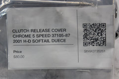 CLUTCH RELEASE COVER CHROME 5 SPEED 37105-87 2001 H-D SOFTAIL DUECE FXSTD