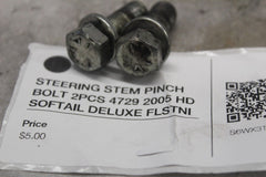 STEERING STEM PINCH BOLT 2PCS 4729 2005 HD SOFTAIL DELUXE FLSTNI