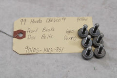 OEM Honda Motorcycle 1999 CBR600F4 Front Brake Disc Bolts (6) 90105-KV3-851