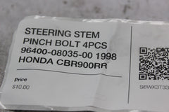 STEERING STEM PINCH BOLT 4PCS 96400-08035-00 1998 HONDA CBR900RR
