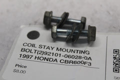 COIL STAY MOUNTING BOLT (2) 92101-06028-0A 1997 HONDA CBR600F3