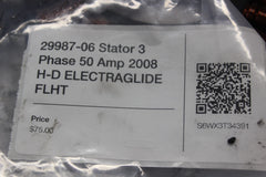 29987-06 Stator 3 Phase 50 Amp 2008 H-D ELECTRAGLIDE FLHT