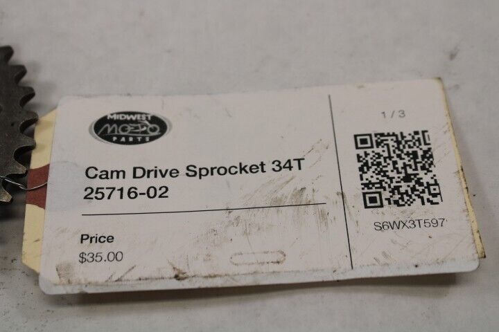 25716-02 Cam Drive Sprocket 34T Harley Davidson