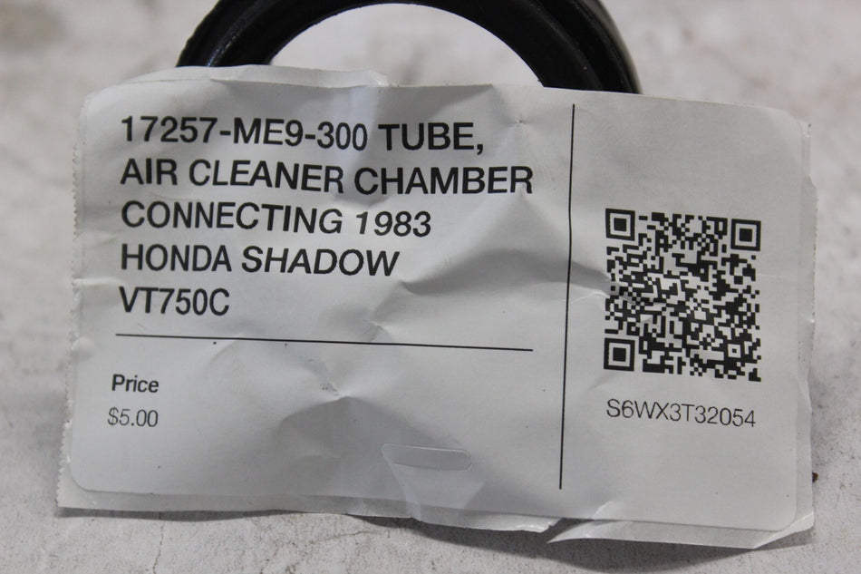 17257-ME9-300 TUBE, AIR CLEANER CHAMBER CONNECTING 1983 HONDA SHADOW VT750C