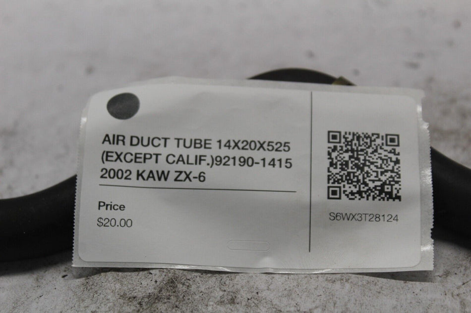 AIR DUCT TUBE 14X20X525 (EXCEPT CALIF.)92190-1415  2002 KAW ZX-6