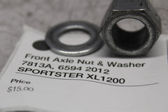 Front Axle Nut & Washer 7813A, 6594 2012 SPORTSTER XL1200