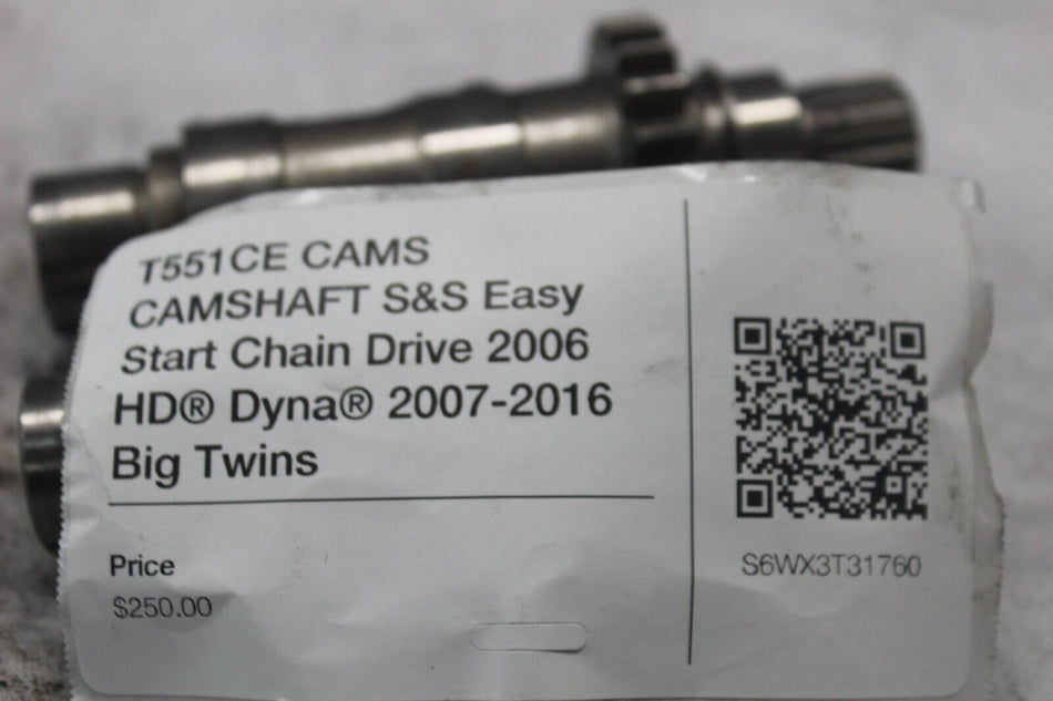 T551CE CAMS CAMSHAFT S&S Easy Start Chain Drive 2006 HD® Dyna® 2007-2016 Big Twi