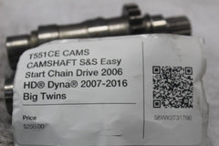 T551CE CAMS CAMSHAFT S&S Easy Start Chain Drive 2006 HD® Dyna® 2007-2016 Big Twi