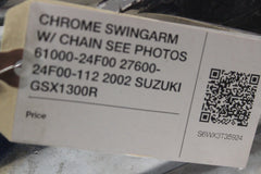 CHROME SWINGARM W/ CHAIN SEE PHOTOS 61000-24F00 27600-24F00-112 2002 SUZUKI GSX1