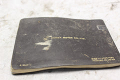 Owners Manual 1982 Honda Goldwing GL1100A 31MB975