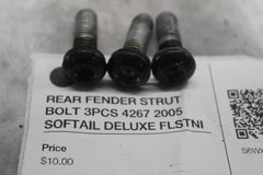 REAR FENDER STRUT BOLT 3PCS 4267 2005 SOFTAIL DELUXE FLSTNI