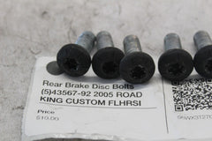 Rear Brake Disc Bolts (5) 43567-92 2005 ROAD KING CUSTOM FLHRSI