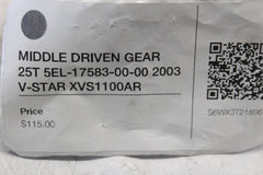 MIDDLE DRIVEN GEAR 25T 5EL-17583-00-00 2003 V-STAR XVS1100AR