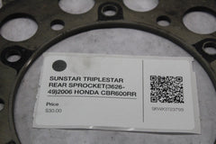 SUNSTAR TRIPLESTAR REAR SPROCKET (3626-49) 2006 HONDA CBR600RR