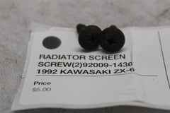 RADIATOR SCREEN SCREW (2) 92009-1436 1992 KAWASAKI ZX-6