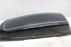 90756-93 Saddlebag Lid RIGHT Harley Davidson BLACK W/ LIGHT BLUE & SILVER PINSTR