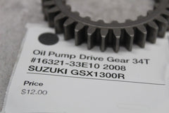 Oil Pump Drive Gear 34T #16321-33E10 2008 SUZUKI GSX1300R