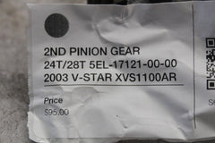 2ND PINION GEAR 24T/28T 5EL-17121-00-00 2003 V-STAR XVS1100AR