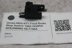 35340-MA5-671 Front Brake Stop Switch 1982 HONDA GOLDWING GL1100A