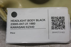 HEADLIGHT BODY BLACK 23005-047-21 1980 KAWASAKI KZ440